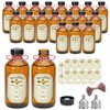 YINGERHUAN 8oz Glass Vanilla Extract Bottles,Round Amber Boston with Caps