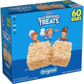 Kellogg's Rice Krispies Treats 60ct - Sweet, Crispy, & Fun Original Snack Bars