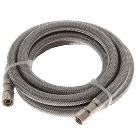 DecoSource 10 Ft Refrigerator Water Line Connector - Braided Steel Ice Maker Hose for Refrigerator Water Line 1/4" Connectors (1 Ice Maker Hose, 10 Feet Long)
