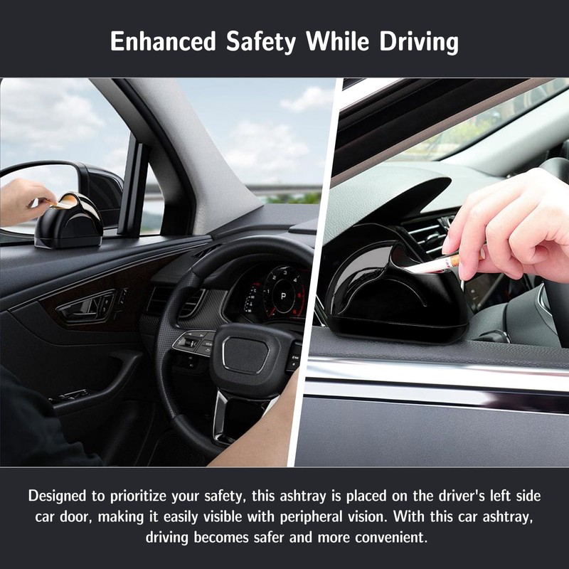 SAMIQU Car Ashtray with Lid-late model Car door Automotive Ashtray,Portable