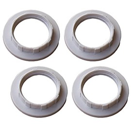 E14 Lamp Shade Collar Rings,JNXQWE Light Socket Ring,E14 E12 Lock Socket Replacement Adapter Ring with Inner Diameter of 1.1Inches（28mm）, Retainer Rings for Light Fixture (4, White)