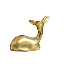 Kaimed Brass Deer Yellow Gold Figurine Object Cute Animal Present Bambi Lucky Charm Paperweight