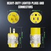 Yomiuwo Lighted Eectrical Connectors Plug and Connector Set, Straight Blade