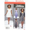 Simplicity Sewing Pattern 8015D5 Miss Petite Project Runway Dresses, Available
