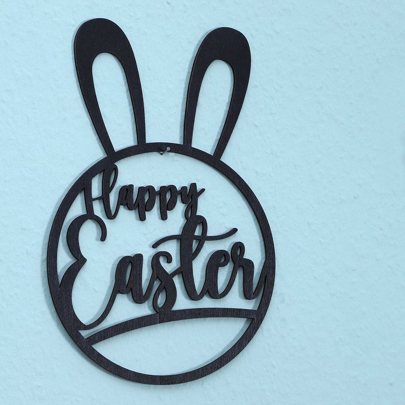Papierdrachen Wooden Easter Pendant - Wooden Ring Black - Reusable