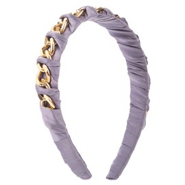 scicent Purple Headband Party Elastic Hair Bands for Women's Hair Fashion Chain Head Bands Elegant Fabric Hairbands Wedding Hair Accessories for Bride Non-Slip Prom Hair Hoops - 27715