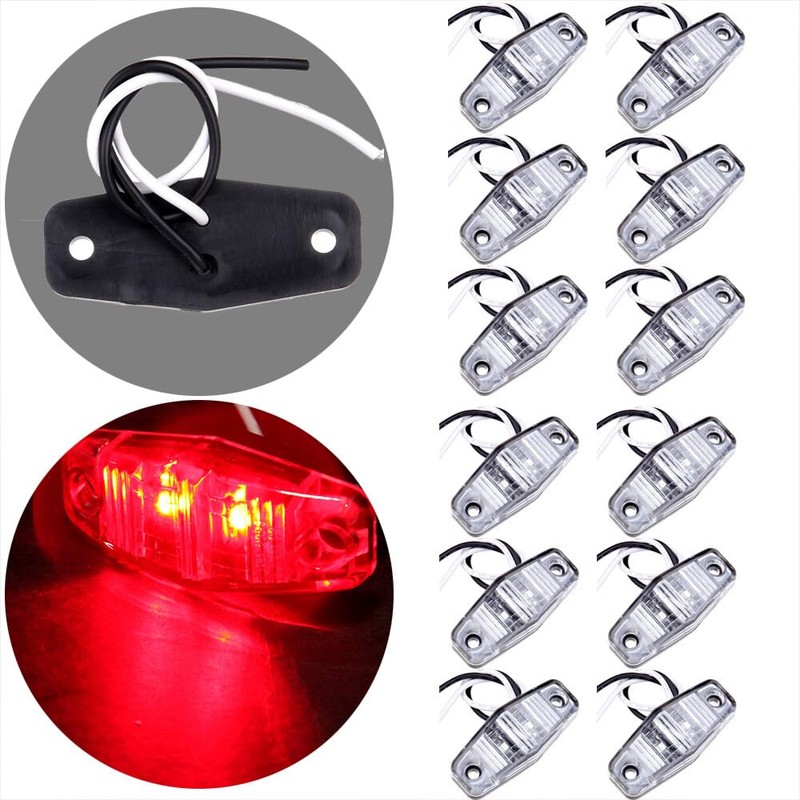 LBRST 2.5" Clear Lens LED Truck Trailer Oval Red Side