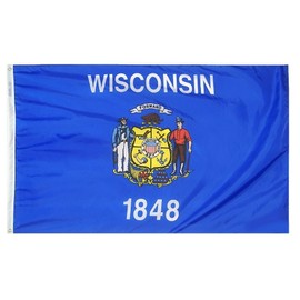 Annin Flagmakers 145948WE 12 in. X 18 in. Nyl-Glo Wisconsin Flag
