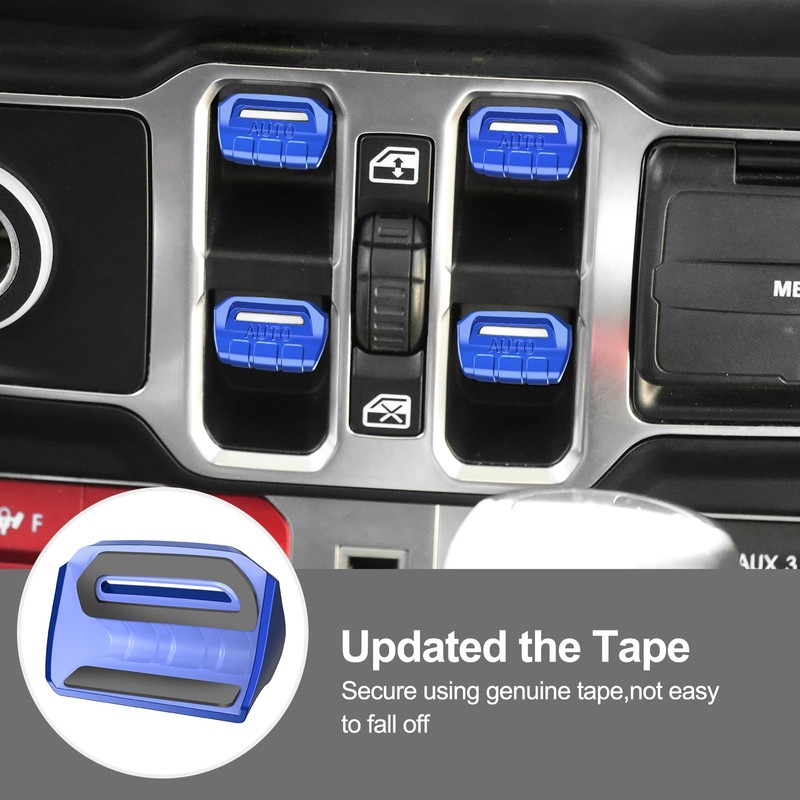 DIAMOOKY 4PCS Upgraded Window Switch Button Cover Compatible with Jeep