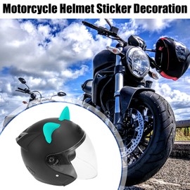 Motoforti 2pcs Cat Ears Style Attachments Helmet Decoration Accessories Self Adhesive Universal Helmet Cover Sticker for Motorcycle Bicycle Scooter Blue TPU