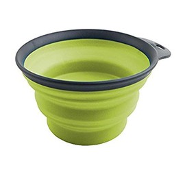 Dexas Popware for Pets Collapsible Travel Cup, Large, Gray/Green
