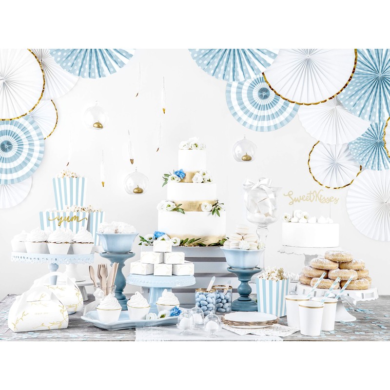 PartyDeco 18 Pastel Blue Wooden Cutlery - Dusty Blue