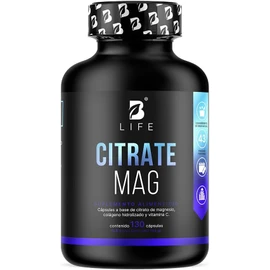 B Life Citrato de Magnesio Puro | 130 Cápsulas de 2400 mg | Alta Absorción con Vitamina C y Colágeno Hidrolizado