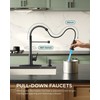 FORIOUS LED Kitchen Faucet with Pull Down Sprayer Black, Modern