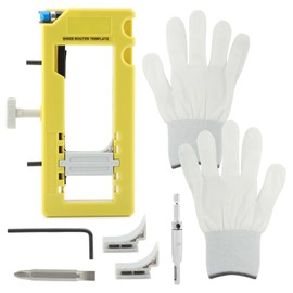 Door Hinge Jig,Router Jig,Door Hinge Mortiser,Router Template with Glove,Installation Kit Fits for Doors Hinges from 3” to 5” Length & Types of Sqaure,Radius 1/4” or Radius 5/8”