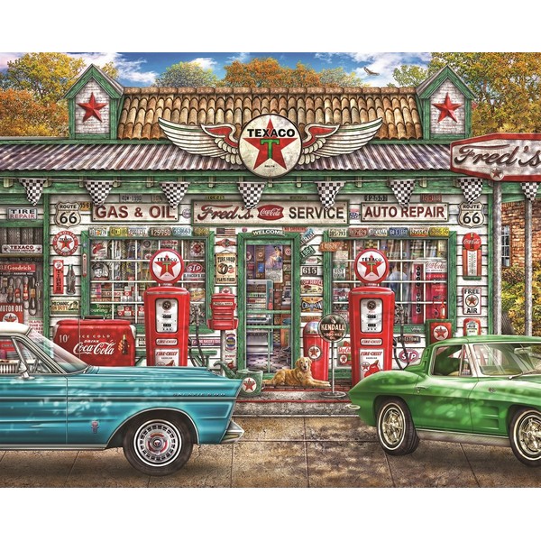 Springbok's 1000 Piece Jigsaw Puzzle Fred's Service Station - Made in USA