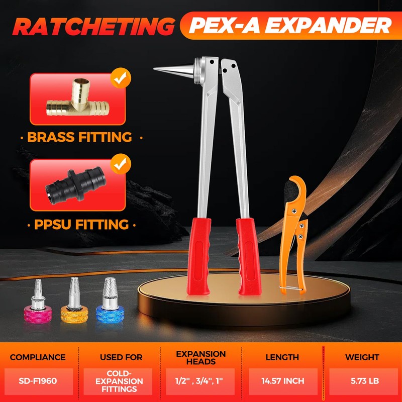 Saker PEX Tube Expansion Tool Kit | PEX-A Expansion Tool