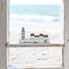 Shoeless Joe Quayside with Lighthouse/Handmade Small Pretty Seaside Decoration/Nautical Miniature