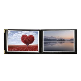 Kenro APL Photo Albums (Pack of 2) - 6x4 Photo Album (10cm x 15cm) for 36 Photos. Landscape Photo Album with Gilt Corners & Protective Cover. Black Leather Look Photo Album, Carlton Series - APL150