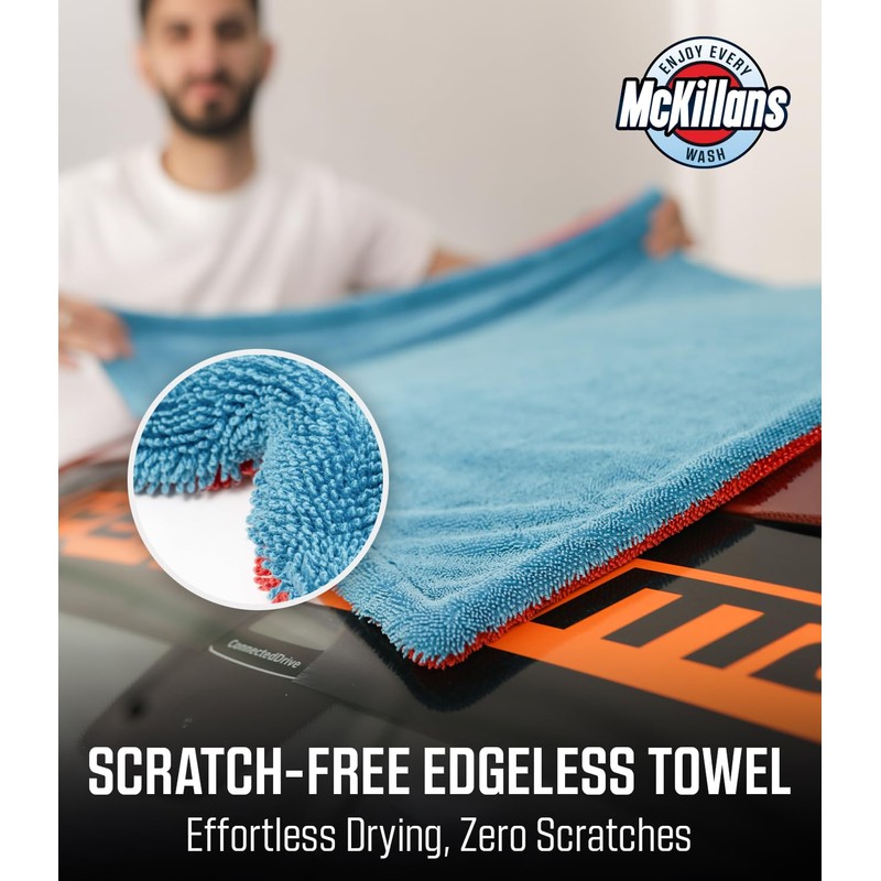 McKillans® Extra Large Dual-Color Car Drying Towel XL - Edgeless