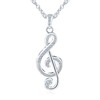 MICGIGI Women's 925 Sterling Silver Necklace Music Note Shape Cubic
