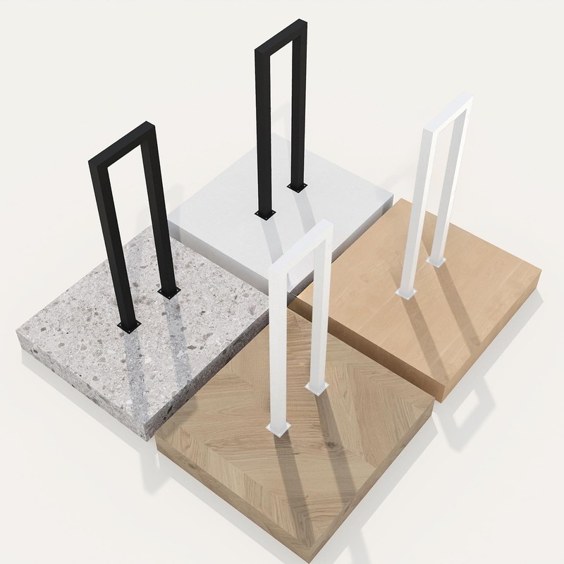 JuneFanwei 2FT White Sturdy Non-Slip U-Shaped Safety Guardrail, Equipped with