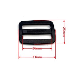 GETUOPT 6pcs Triglide Slider Buckles, Black Plastic Tri Glide Adjusters Slide Buckles for Backpack Belt Webbing Straps Pet Collars, 25mm