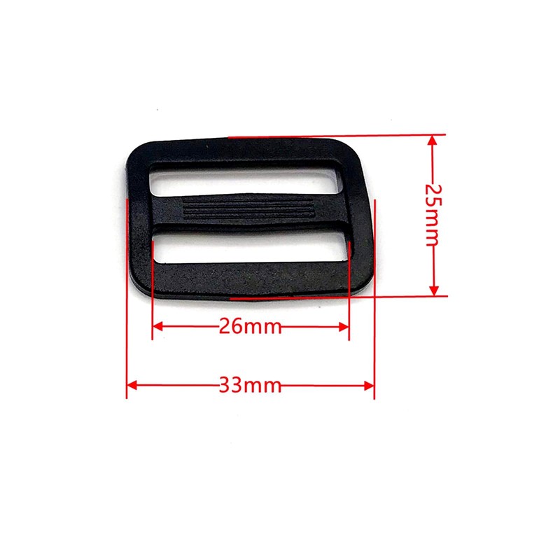 GETUOPT 6pcs Triglide Slider Buckles, Black Plastic Tri Glide Adjusters