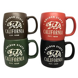 Americaware 22oz California Etched Matte Mugs - Set of 4