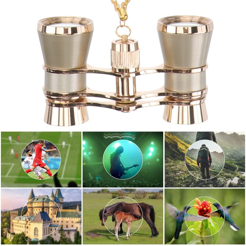 Opera Glasses, 3X25 Theater Glasses with Necklace Retro Theater Binocular