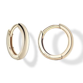 Sterling Silver Hoop Earrings for Women, Gold Plated Dainty Hoop Earrings, Hypoallergenic S925 Small Hoop Earrings for Huggie, Helix, Cartilage Piercings