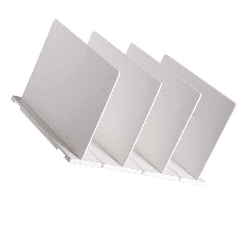 Shelf Divider White Sturdy Plastic Easy Assembly Adjustable Vertical Handbag