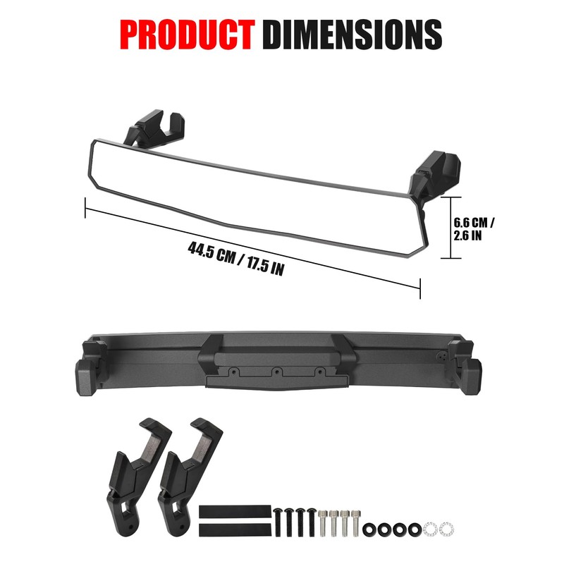 XATVXUTV UTV Wide Rear View Mirror with Adjustable Angle -