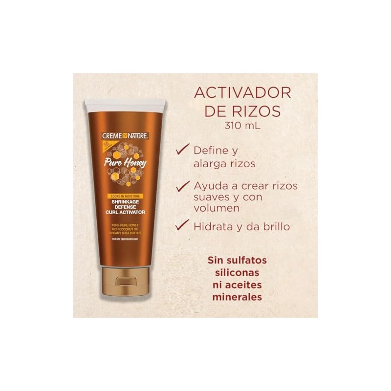 Creme Of Nature 7269128000 Pure Honey, Activador De Rizos 298Ml