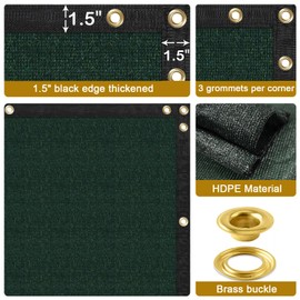 Coonoble Fence Privacy Screen Outdoor 6' x 90' Green Heavy Duty Mesh Shade Net Cover with Grommets, Privacy Screens Fencing for Patio Backyard Garden