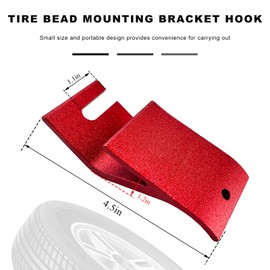 BWBWND Motorcycle Tire Bead Installation Holder Hook, Wheel Tire Removal Install Assistance Changer Hooks, Universal Tyre Remover Changing Holder Tools for Dirt Bike Off-Road Bike (Red)