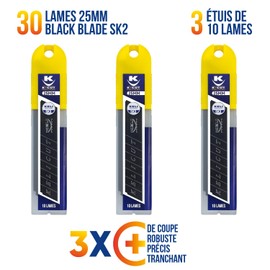 Black Blade SK2 Snap-off Blades Set 3 Times Longer Life Laser Engraving Boxes with 10 Blades (25 mm)