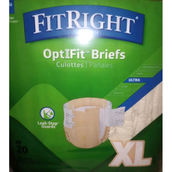 Medline Fit Right Optimist Uktra Briefs XL (20 ct) Leak-stop