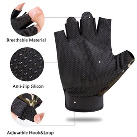 AIDIER Kids Cycling Gloves Fingerless Bicycle Gloves for Boys Girls Anti-Slip Children Cycling Mittens for Bike Riding Outdoor Sports