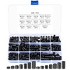 320 Pcs Nylon Round Spacers Washers Assortment Kit, Black Plastic
