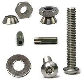 Stainless Steel Sign Mounting Hardware Tamper Proof Star Drive Screws with Security Nuts Kit 5/16"-18 x 2" for U Channel Post - 25 Pieces
