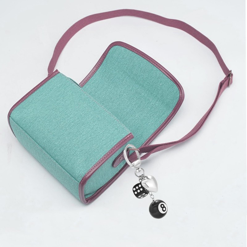 8 Ball & Dice Keychain Set - Stylish Bag Charms