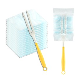 30 Count Duster Refill, 180 Dusters Heavy Duty Refills, Multi-Surface Dusters Electrostatic Replacement Head Detachable Handle, Disposable Duster Heads for Home (Yellow)(Yellow)