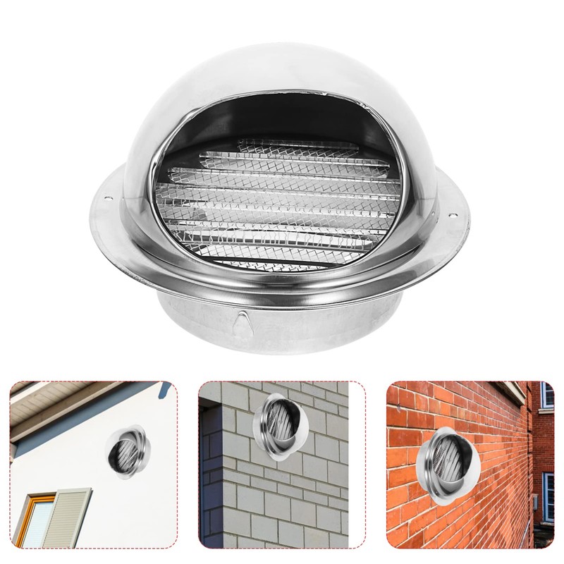 TEHAUX Extractor Cover Stainless Steel Round Design Windproof Soffit Vent