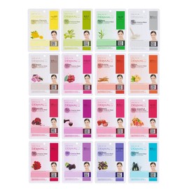 DERMA Collagen Essence Sheet Mask 16 Combo Pack - Variety Gift Set for 16 Days of Daily Skin Care for Radiance K-Beauty Color / DERMA 콜라겐 에센스 시트 마스크 16 콤보 팩 - 16일간 매일 피부 관리로 광채를 위한 버라이어티 선물 세트 K-뷰티 Color