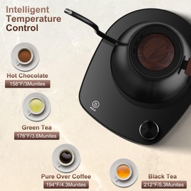 Gooseneck Electric Kettle, Intelligent Temperature Control, Stainless Steel Inner, Quick Heating, for Pour Over Coffee, Brew Tea, Boil Hot Water, 1000W 1L Black