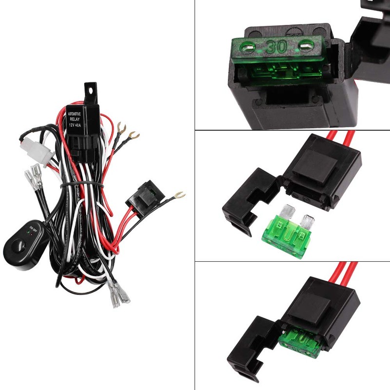 YUNPICAR Universal Fog Lamp Wiring Relay Harness Rocker Switch 12V/40A
