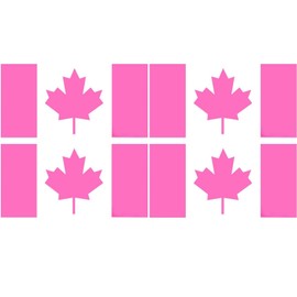 4 Pack Reflective Canada Flag Stickers - 6x3 Inch - Durable & Waterproof Decals for Vehicles Car Bumper Truck Motorcycle Helmet Laptop Water Bottle Mail Box (Pink)