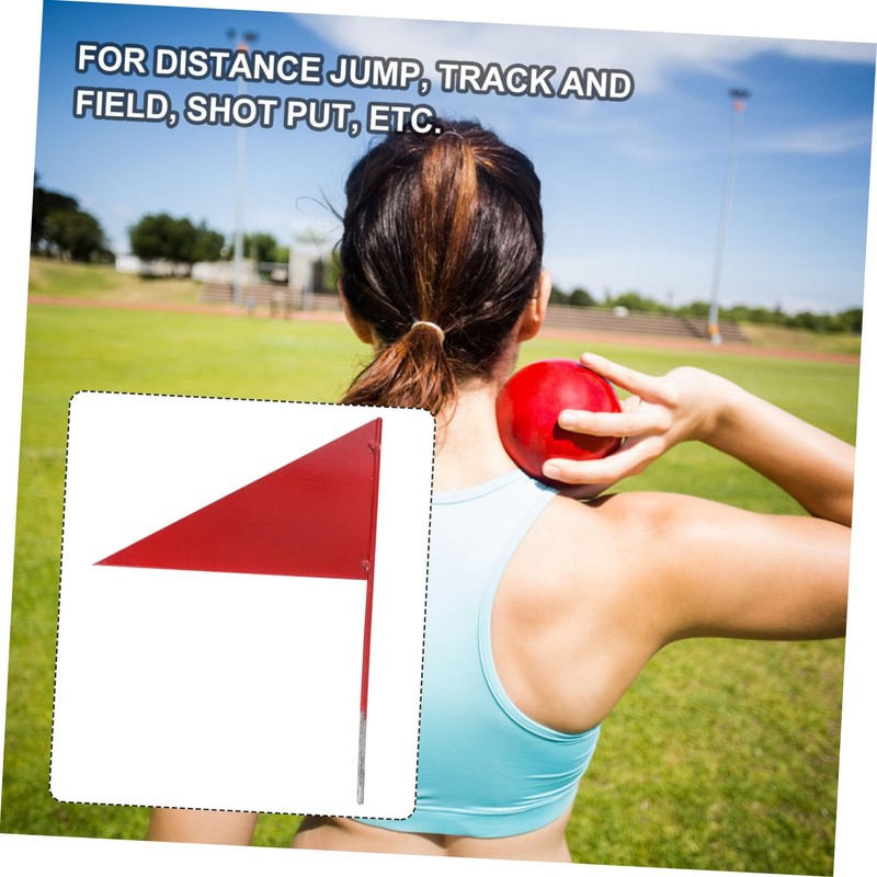 BIUDECO Running Triangle Flag Set 4 Iron Stick Flags Shot