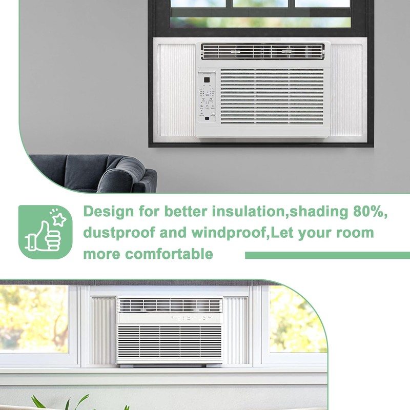 Memrita Window AC Side Panels with Frame Set,Air Conditioner Accordion